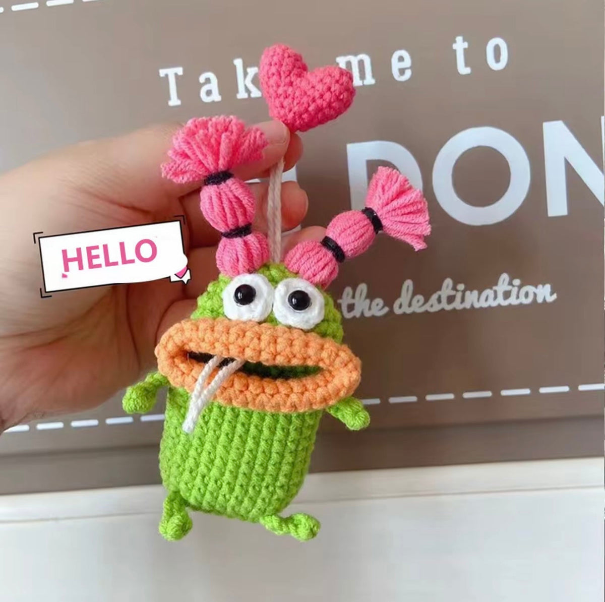 Knitted car key cover