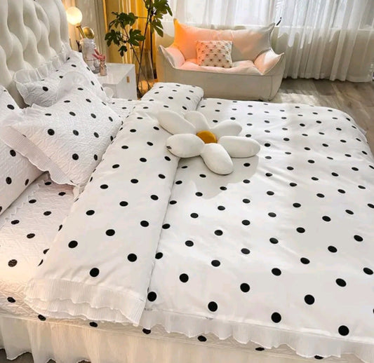 Fairy Lace USA-Style Double-Sided Quilted Cotton Bedspread β Princess Non-Slip Thick Bed Sheet