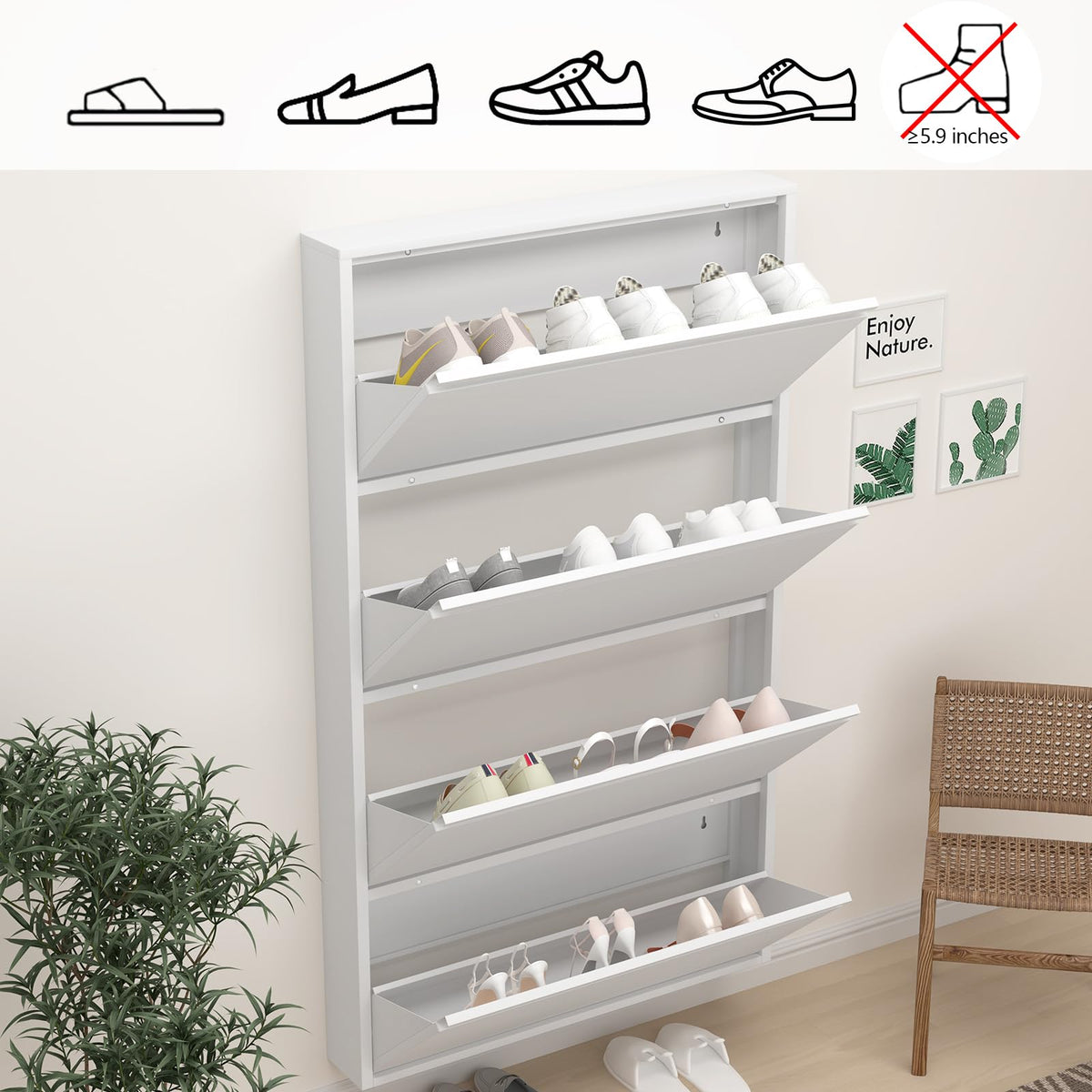 Shoe Cabinet with Drawers