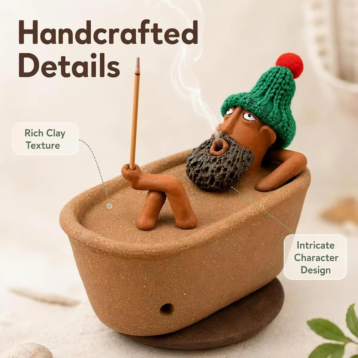 Handmade Bathtub Incense Burner – Cone Incense Holder for Relaxing Aromatherapy