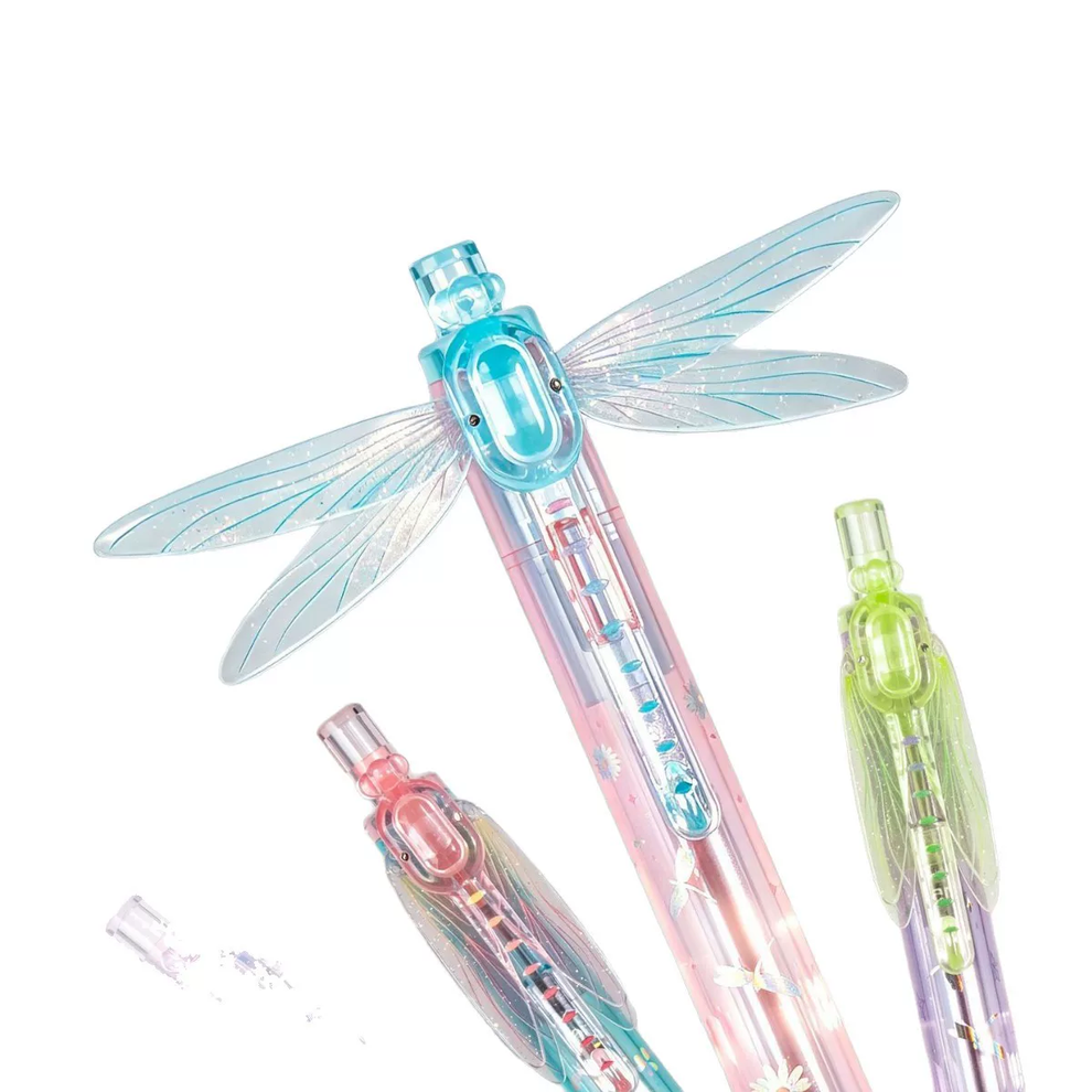 Dragonfly Wing Press Pen – Cute Retractable Gel Pen for Students & Everyday Writing
